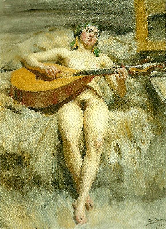 Anders Zorn ateljeidyll oil painting image